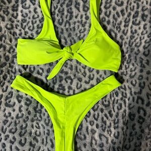 Zaful Neon Green Bikini Set